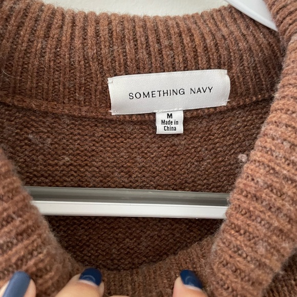Something Navy Brown Sweater - Picture 2 of 2